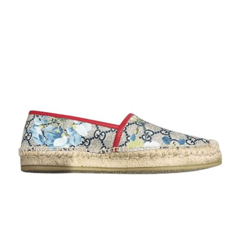 gucci blooms blue slides|Gucci espadrilles blooms.